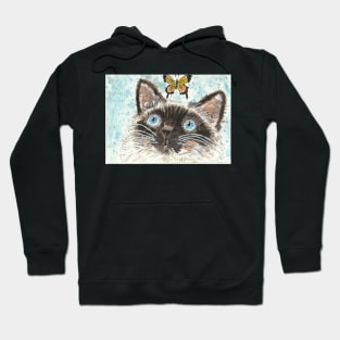 Siamese cat with the butterfly Hoodie